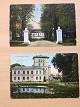 2 postkort.
År ca. 
1900-10.
Begge 
farvetryk.
Frederiksdal 
Slot i Lyngby.
Marienborg på 
...