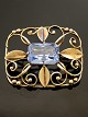 14 karat guld 
broche 3,6 x 3 
cm. med 
aquamarin 1,5 x 
1 cm. fra 
guldsmed Fritz 
Fryer Bagsvær 
emne ...