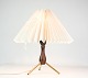 Trebenet bordlampe i palisander af dansk design med messing ben fra omkring 1960'erne. Lampe har ...