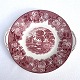 Engelsk 
fajance, Enoch 
Woods, English 
scenery, Rød 
Paris, Fad med 
hanke, 27cm i 
diameter *Pæn 
stand*