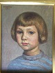 Otto Braschler 
(1909-85):
Portræt af 
pige i stribet 
trøje 1952.
Olie på plade.
Sign.: ...