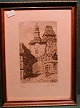 Litografi af 
H.Kruuse "Parti 
fra Rothenburg 
ob der Tauber", 
Tyskland. 
Nummer 67/100.
Mål: ...