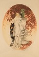 Louis Icart 
(1888-1950). 
Radering på 
papir. "Look". 
Dateret 1928.
Lysmål: 46 x 
35 cm.
Totalmål ...