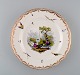Antik og 
sjælden Meissen 
porcelænstallerken 
med håndmalede 
fugle, insekter 
og 
gulddekoration. 
...
