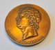 Bronze medalje, Gyldendalske Boghandels 250 års jubilæum, 1920. København, Danmark. Dia.: 5 cm. 