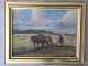 Troels Trier 
(1879-1962):
Landmand der 
pløjer med 
heste.
Olie på lærred 
monteret på ...