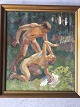 Axel Bredsdorff 
(1883-1947):
Nøgen mand og 
kvinde i have - 
antagelig Adam 
og Eva.
Olie på ...