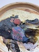 Conni Walther, 
own workshop. 
Large dish with 
multicolored 
glaze. 20th 
Century. 
Width: 29 ...