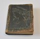 Antik notesbog med læderindbinding, 19. årh. Bind dekoreret med klassisk kvinde i profil og ...