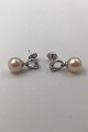 Georg Jensen 18K Whitegold Earrings Magic Pearl and Diamonds