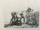 Johannes Vilhelm Zillen (1824-70):En hvilende ko og en stående ko 1858.Radering på ...