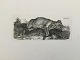 Johannes Vilhelm Zillen (1824-70):En hund hvilende på marken 1859.Radering på papir.Sign.: ...