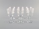 Baccarat, Frankrig. Seks art deco hvidvinsglas i klart mundblæst krystalglas. 1930'erne.Måler: ...