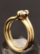 14 karat guld ring størrelse 53 med diamant ca. 0,20 carat fra guldsmed Werner Ring København ...