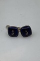 Georg Jensen Sterling Silver Cuff Link with Porcelain Logo