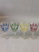 Farvede hvidvin 
glas 4 stk
Højde 13 cm
Pæn og 
velholdt stand