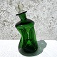Holmegaard, Klukflaske, Buet, Grøn med gisselfelt prop, 25,5cm høj, Ca. 10cm bred *Pæn stand*
