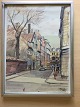 Kai Molter (1903-77):Gadeparti fra København 1954.Bly og akvarel på papir.Sign.: K. Molter ...