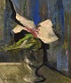 Olof Arén (f. 1918), svensk kunstner. Olie på plade. Modernistisk stilleben med orkide. Midt ...