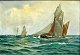 Olsen, Alfred 
(1854 - 1932) 
Danmark: 
Sejlskibe på 
havet. 44 x 62 
cm. Olie på ...