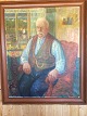Leo Thellefsen 
(1909-97):
Portræt af 
Kornum.
Olie på 
lærred.
Sign.: Leo Th.
Bagpå også ...