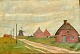 Dansk kunstner 
(20. årh.): 
Huse og mølle 
ved en vej. 
Olie på lærred. 
Signeret: VL 
1919. 32 x 47 
...