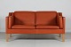 Børge Mogensen (1914-1972)2 personers sofa model 2212 Betrukket med cognacfarvet læder med ...