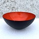 Krenit skål, Rød emalje, 25cm i diameter, 11cm høj, Design Herbert Krenchel *Med slid og ...