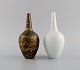 To Rosenthal porcelænsvaser. Smuk marmoreret gulddekoration. 1980'erne.Måler: 18 x 9 cm.I ...