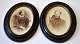 A pair of oval 
frames with 
photographs, 
19th century 
...