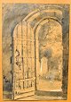 Kalckar, Isidor 
(1850 - 1884) 
Denmark: A 
church door. 
Lead on paper. 
Signed: 
Monogram 1880. 
35 x ...