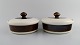 Hertha Bengtson (1917-1993) for Rörstrand. Two Koka lidded tureens in glazed 
stoneware. 1960s.
