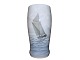Bing & Grøndahl stor vase med sejlskib og færge. Vasen er dekoreret hele vejen rundt.Bemærk ...