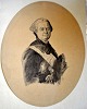 Gamborg, Knud Frederik (1828 - 1900) Danmark: Portræt af Mogens Rosenkrantz. Bly laveret tusch. ...
