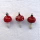 Glass Christmas 
decorations, 
Red toadstools, 
Sold together, 
*Patinized - 
the white dots 
are ...