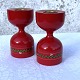 Red wooden 
candlesticks, 
Christmas 
candlesticks, 
6cm in 
diameter, 11cm 
high, Design 
Helen and ...