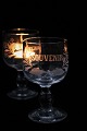 Gammelt fransk 
Souvenir 
vinglas med 
graveret skrift 
Souvenir. 
H:13cm. ...