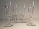 4 
champagnefløjter 
belgisk type 
formentlig fra 
Holmegaard - 
krystal glas, 
kumme med store 
...