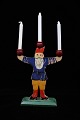 Old Swedish 
Santa Claus 
candlestick in 
carved wood / 
painted with 
fine patina 
from the 50s, 
and ...