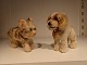 2 mini Steiff dyr ca. 1950.Til højre: Mini fox terrier med rødt halsbånd og Stieff mærke. Med ...
