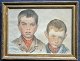 Krøyer, Peter Severin (1851 - 1909) Danmark: Portræt af to drenge. Farvelitografi. Signeret: P. ...