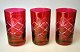 Bømiske krystal 
glas med 
slibninger, 20. 
årh. Med rødt 
overfang. H.: 
10,8 cm. 
Pt.: 12 på ...