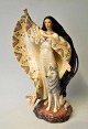 Håndbemalet 
porcelæns 
figur, Franklin 
Mint Native ...