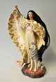 Håndbemalet 
porcelæns 
figur, Franklin 
Mint Native 
American, The 
dreamcatcher, 
20. årh. USA. 
H.: ...