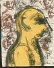 Gislason, Jon (1955 -) Danmark: Gul mand. Akvarel på brunt papir. Sign.: Jon Gislason 98, 26 x ...