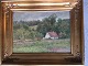 Carlo 
Hornung-Jensen 
(1882-1960):
Hus ved Hvide 
Klint 
Frederiksværk 
1948.
Olie på ...