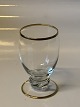 Vandglas 
#Gisselfelt med 
Guld
Højde 9  cm ca
Pæn og 
velholdt stand