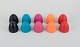 Verner Panton for MENU, ti æggebægre i forskellige farver, udført i gummi.Sent 1900-tallet.I ...