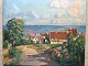 Johannes Meyer 
Andersen 
(1918-2005):
Vue ud over by 
på Bornholm.
Olie på 
lærred.
Sign.: Johs. 
...