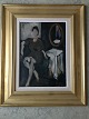 Preben Hansen 
(1925-2000):
Kvindelig 
model i 
interiør.
Olie på 
lærred.
Sign.: P.H.
33x24 ...